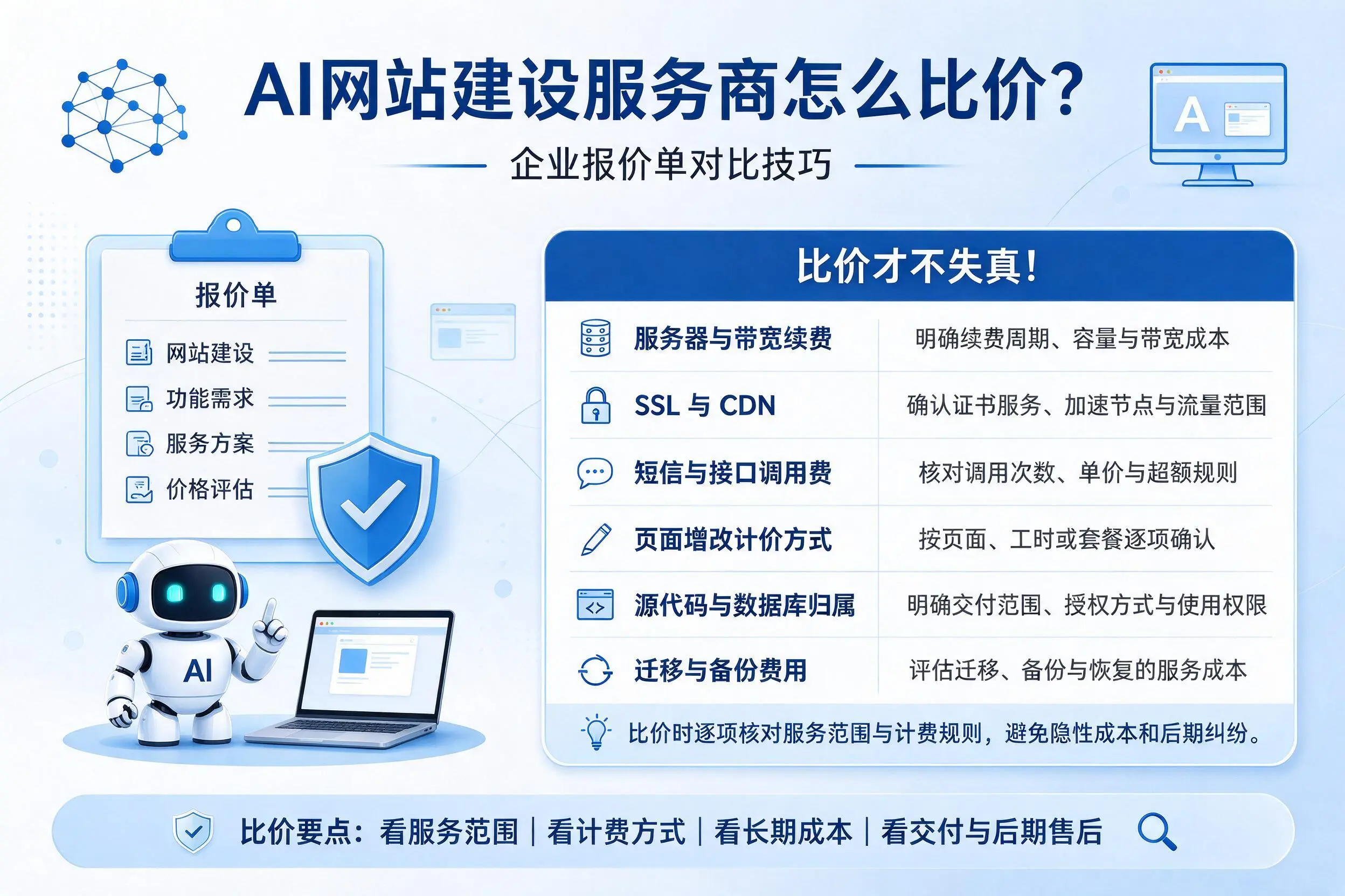 AI网站建设服务商怎么比价？衡阳企业报价单对比技巧