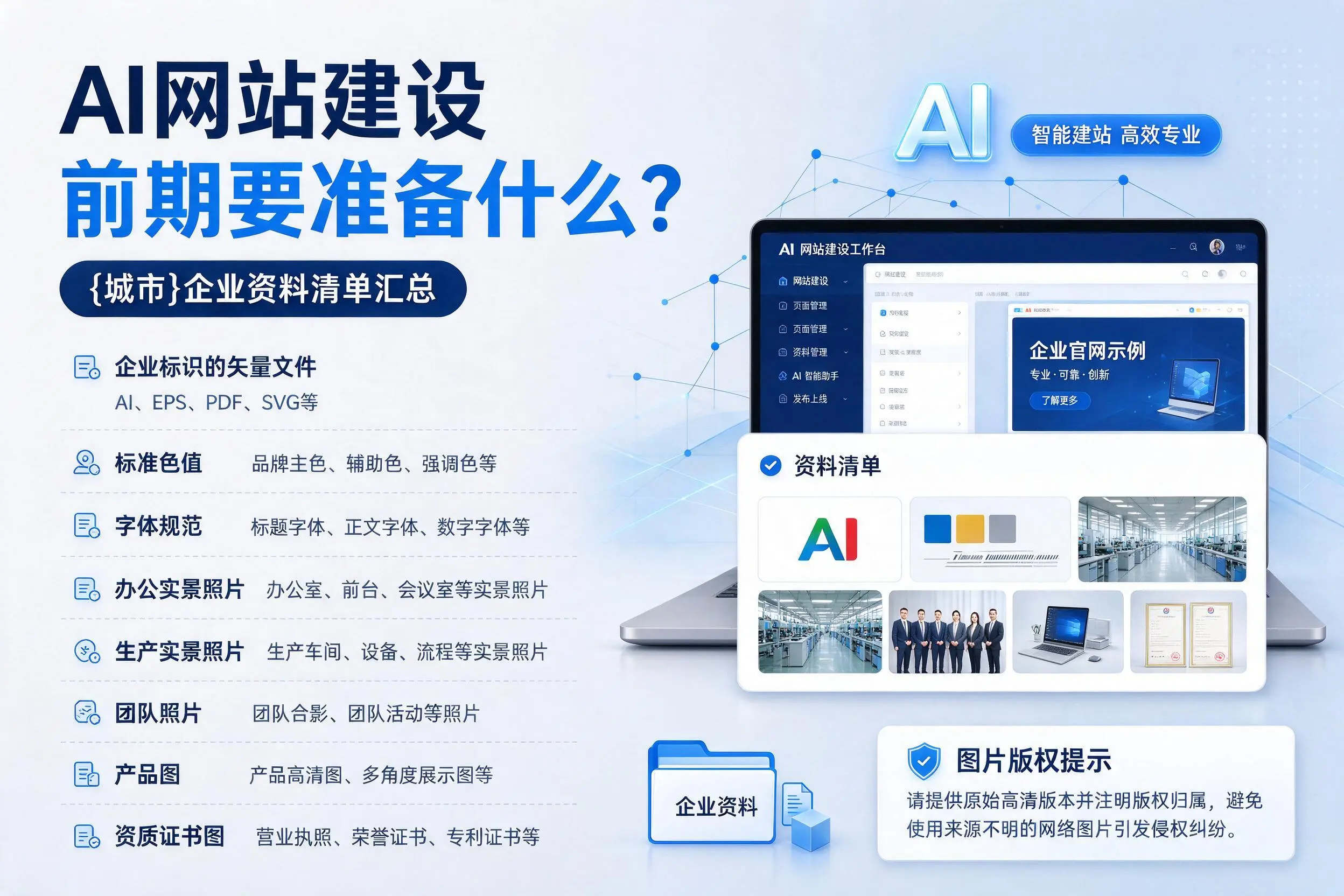 AI网站建设前期要准备什么？衡阳企业资料清单汇总